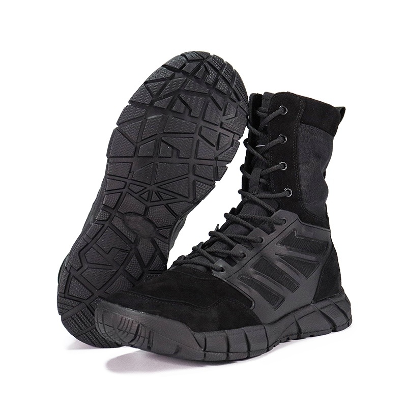 Pinagsamang Tongue Anti-Slip Police Boots